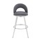 Armen Living Lottech Swivel Bar Stool in Brushed Stainless Steel with Gray Faux Leather 840254335417 - alternate 7